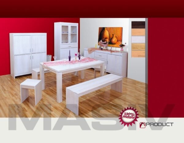 Greenland Dining Set (oak-white coating)